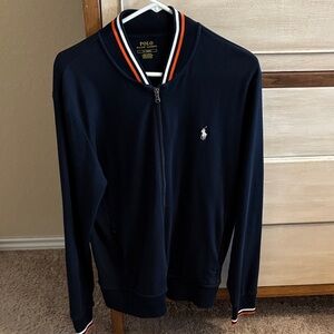 Polo by Ralph Lauren Navy Bomber Jacket with Orange Accents